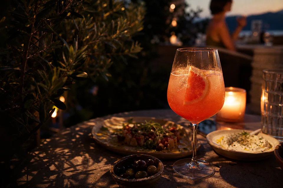 A citrus cocktail in soft evening light