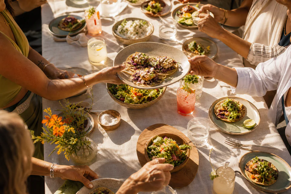 A generous table set for a shared dinner
